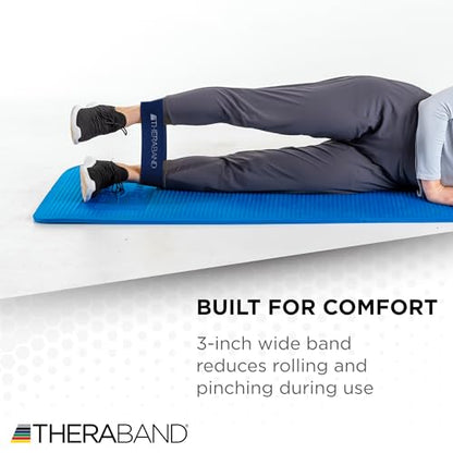THERABAND Resistance Band Loop, Professional Latex Mini Band for Lower Pilates, Crossfit, Yoga, Stretching, Physical Therapy, Strength Training no Weights, 18 Inch, Blue, Extra Heavy, Advanced Level 1 - color: Blue - Extra Heavy, size: 18 Inch
