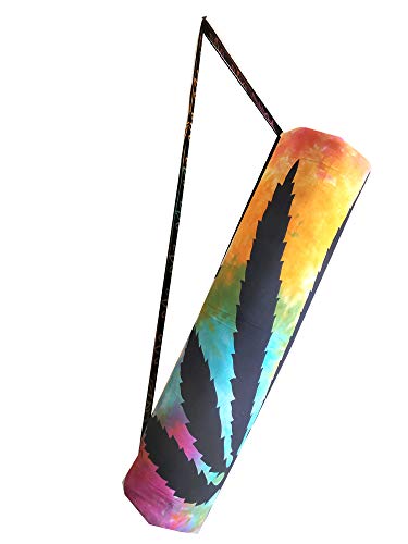 INDIAN CRAFT CASTLE ICC Yoga Mat Bag Carrier Full-Zip Exercise Yoga Mat Carry Bag for Women Men with Multi-Functional Storage Pockets and Adjustable Shoulder Strap 26X6 Inches - style: Multi Leaf