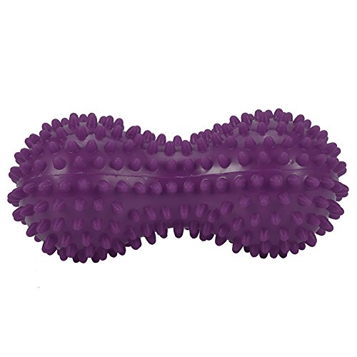 Spiky Massage Ball Peanut Massager Ball Fitness Exercise Mobility Peanut Ball Pain Muscle Steess Foot Myofascial Relief for Plantar Fasciitis Heel Foot Arch Pain (perple) - color: Perple