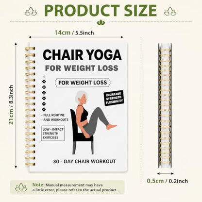 Chair Yoga for Seniors Over 60 Book, 30-Day Balance & Mobility Guide - color: White