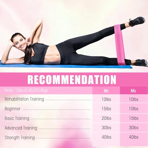 DEEKIN 20 Pcs Resistance Bands Resistance Loop Exercise Bands Exercise Equipment Elastic Drag Ring for Women and Men Home Fitness, Gym, Yoga - color: Pink, style: 25-30 Lbs