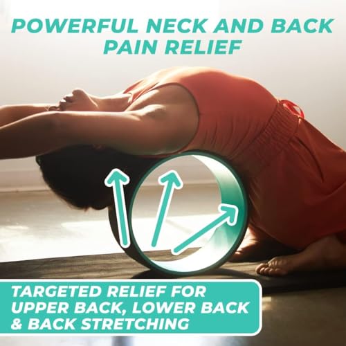 Yoga Back Roller - Yoga Wheel for Stretching and Back Pain Relief - Back Stretcher - Foam Roller - Balance Accessory for Stretching - Thick Padding for Comfort - Improve Flexibility