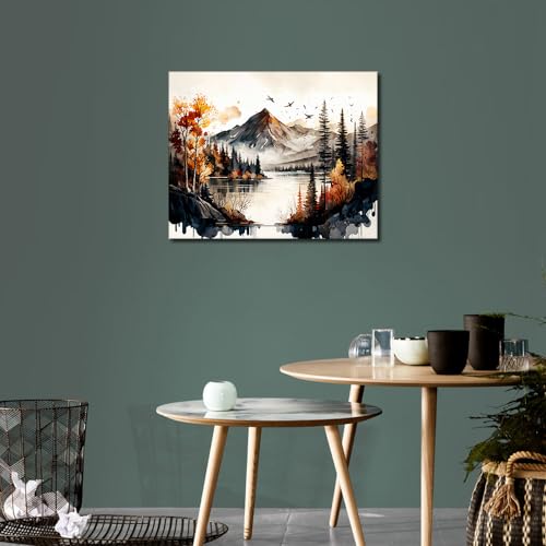 TUMOVO Paint by Number for Adults - Watercolor Landscape Paint by Numbers Mountains and Forest Adult Paint by Number Kits on Canvas DIY Acrylic Paint Number Kits Home Decor Arts Craft, 16"x20" - color: Landscape