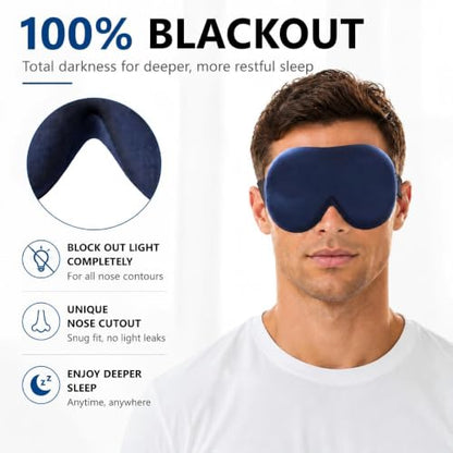 ALASKA BEAR Memory Foam Sleep Mask, Contoured Eye Cups for Women Men, Blue - color: A1 Haze Blue