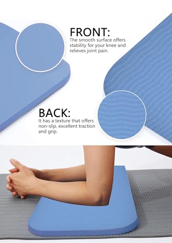 Yoga Knee Support Pad for Women Pilates Kneeling Cushion | Elbows Wrist Hands Head Foam Extra Thick Men Exercise Knees Pads Set of 6 Pieces - color: Blue
