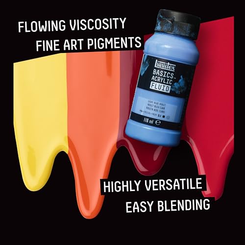 Liquitex BASICS Acrylic Fluid Paint, 4-oz Bottle, Medium Magenta | Super Versatile, Fine Art Pigments; Fluid Consistency, Vibrant satin colors, Permanent, Lightfast, Water-Resistant Finish - color: Medium Magenta, style: 118ml (4-oz)