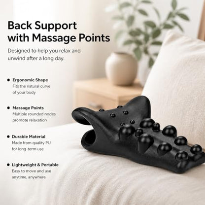 Neck and Shoulder Relaxer,18-Node Cervical Traction Pillow with Earplugs | Trigger Point Neck Stretcher for Tension Headache,High-Density Foam with Eye Masks,for Home Office Use