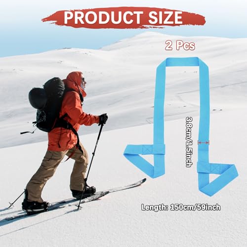 Roller Skate Leash - Adjustable Ski Boots Carrier Strap Use for Ski Boots & Snowboard Boots - color: Sky Blue