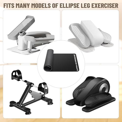 Under Desk Elliptical Mat - Non-Slip Exercise Equipment for Peloton Bike, Small Exercise Mat for Desk Workout Equipment - color: Black 1 Pc