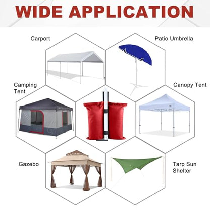 ABCCANOPY Canopy Weights 120 LBS Tent Sand Bags,4-Pack Red(No Sand) - color: Red, size: 120 LBS