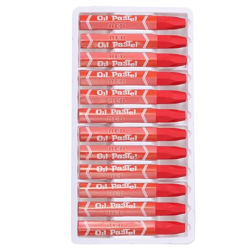 PATIKIL Red Oil Pastels, 24Pcs Soft Oil Crayons Vibrant and Creamy Pastels Stick Art Supplies for Art Painting Drawing Blending Graffiti for Artists Beginners - color: Red