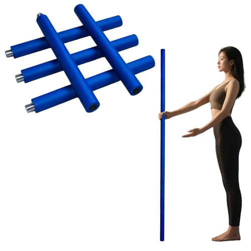 yoga stick is made of sturdy steel that is 5 feet high and an adjustable stretching stick, providing flexibility, agility, and balance. Covered with thick and comfortable foam layer - color: Blue