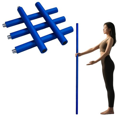 yoga stick is made of sturdy steel that is 5 feet high and an adjustable stretching stick, providing flexibility, agility, and balance. Covered with thick and comfortable foam layer - color: Blue