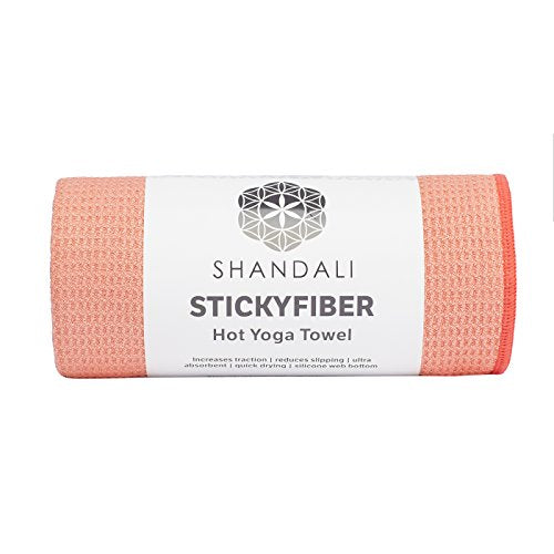 Shandali Hot Yoga Towel - Mat-Sized, Microfiber, Super Absorbent, Anti-Slip, Injury Free, 24" x 72" - Best Bikram Yoga Towel - Exercise, Fitness, Pilates Gear - color: Lotus Pink