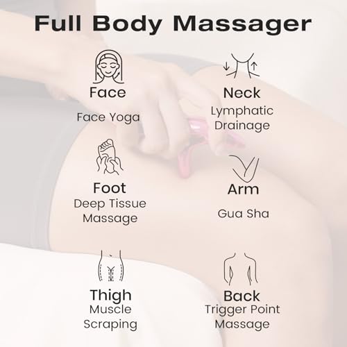 lifechill Trigger Point Massage Tool for Pain Relief Deep Tissue, Gua Sha & Muscle Scraper Tool for Full Body, Thumb Saver Acupressure Tool Relieve Muscle Knots (Rose Red) - color: Rose Red