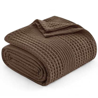 PHF Lightweight Waffle Weave Blanket Twin for Bed Chocolate 66"x90" - color: Chocolate, size: Twin(66"x90")
