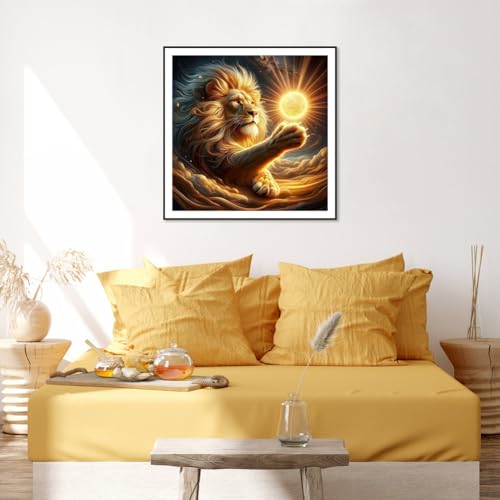 Reluohuo Lion Diamond Art Kit for Adult Full Drill Diamond Painting Kit | Diamond Art Kit for Beginner Round Full Drill Acrylic, DIY Art Craft for Wall Decor Holiday Gifts 12x12 Inch - color: Lion2