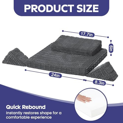 Meditation Cushion, Meditation Mat with Knee Support, Grey - color: Classic Grey, size: 24X24X2 Inch