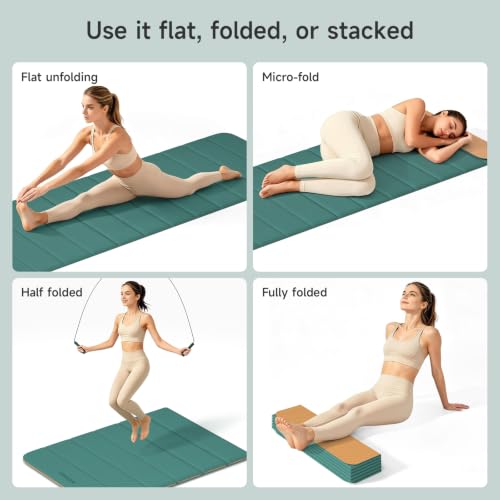 12-Fold POE Yoga Mat 75x26x0.4 Inches - color: Green+Orange