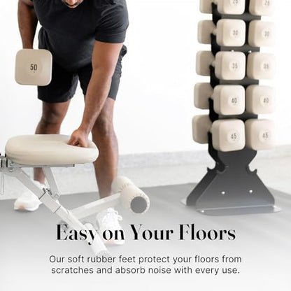 WeGym Dumbbell Rack, Sturdy Cast Iron for Space-Saving Home Gym Storage - color: Slate, style: XL