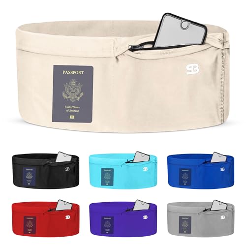 StashBandz Running Belt Money Belt 4-Pocket Phone Holder - color: Ivory, size: Small