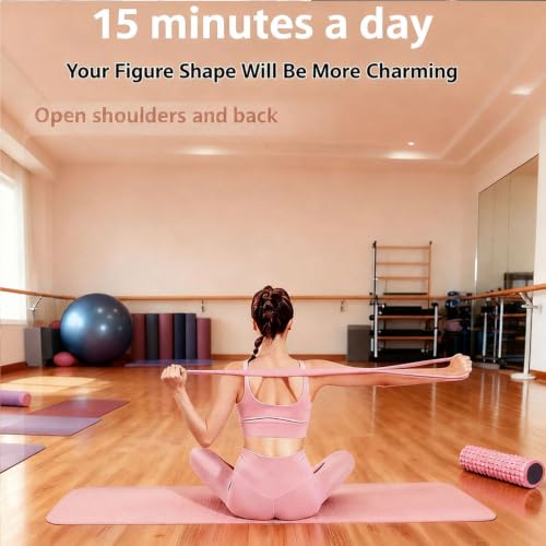 Resistance Bands with Handles,Figure 8 Resistance Band Elastic Fitness Bands Exercise Band for Home Yoga Gym Workout - color: Pink-15LB