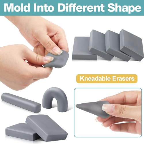 100 Pack Kneaded Eraser Bulk Kneadable Erasers for Artists, Drawing, Art Gum, Charcoal Pencils, Sketching Supplies