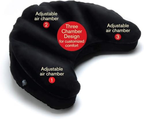 Air Meditator Inflatable Meditation Cushion and Travel Pillow – Meditate on Air in Total Comfort with Adjustable Three-Chamber Design for Enhanced Posture and Portability - color: Black