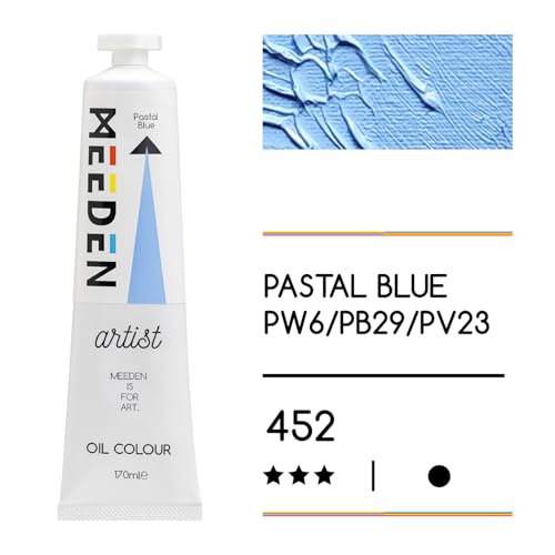 MEEDEN Artist Grade Oil Paint: Pastal Blue - 170ml/5.7oz Tube | Professional Art Paints and Supplies for Canvas Painting - color: Pastal Blue - NEW COLOR, size: 5.7 Fl Oz (Pack of 1)
