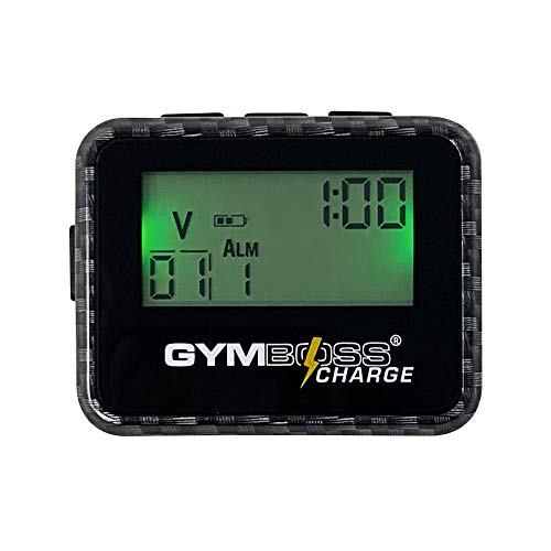 Gymboss Charge Interval Timer and Stopwatch & Watchstrap - Bundle - color: Carbon Black