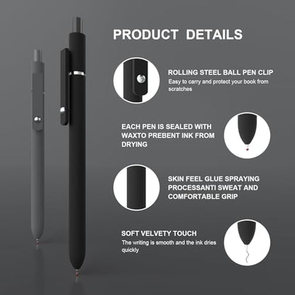 Retractable Gel Pens,0.5mm Fine Point Pen Smooth Writing japanese gel pen, quick drying black ink,High-End Series Ballpoint,Gifts for Women and Men(10 Pcs Black Ink-Black Gray shaft pens) - color: 10 Pcs black and gray-Black Ink-0.5mm-Style 3