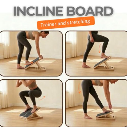 Slant Board for Adults & Ankle Board - Portable Velour Board for Squats, & Lower Body Training