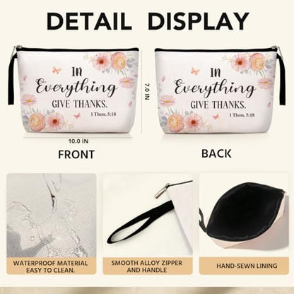 Jztco Christian Gifts for Women Makeup Bag, Skincare Bag for Her Mom Mum | Encouragement Religious Gifts Makeup Zipper Pouch Bag Bible Verse Cosmetic Bags Scripture Christmas Birthday Gifts - color: Multicolor0651