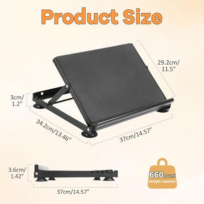 Heavy Duty Slant Board for Calf Stretching, 660lbs Capacity Adjustable Incline Exercise Wedge, 5 Levels Steel Stretcher for Plantar Fasciitis, Achilles Tendonitis
