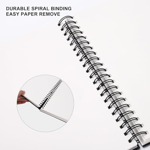 Hardbound Sketch Book, Spiral Bound, 8.5x11 inches | 80-Sheets, 90gsm Inner Paper, Acid Free Drawing Art Paper, Perfect for Kids and Adults