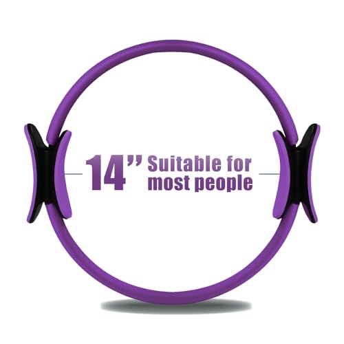 RitFit Pilates Ring 14 Inch Magic Fitness Circle for Inner Thigh Toning | Bonus Workout Guide & Storage Bag Included, Lightweight & Portable, Pilates Yoga Full Body Toning - style: Purple