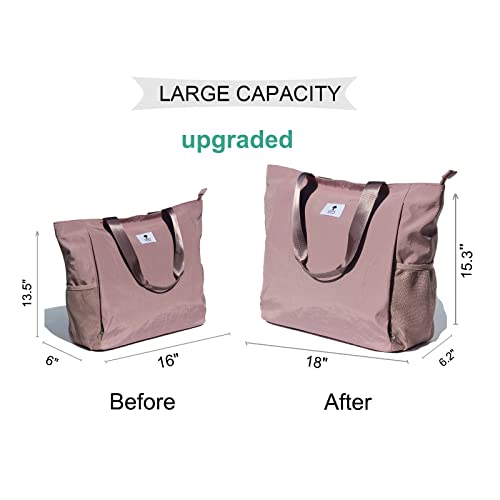 ESVAN Yoga Mat Bag Yoga Tote Carrier Shoulder Bag Carryall Tote for Office,Yoga,Pilates,Travel,Beach and Gym - color: B Pinkish Purple