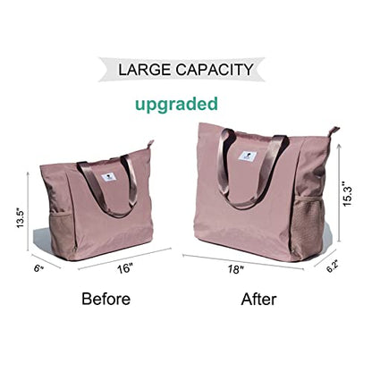 ESVAN Yoga Mat Bag Yoga Tote Carrier Shoulder Bag Carryall Tote for Office,Yoga,Pilates,Travel,Beach and Gym - color: B Pinkish Purple