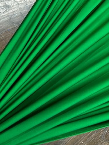 Premium Nylon Lulu Yoga Spandex Fabric - Ultra-Soft & Stretchy 4-Way Stretch Fabric by The Yard - Perfect for Activewear and Swimsuit Fabric, and More -1 Yard - 58 Inch Width (Kelly Green) - color: Kelly Green