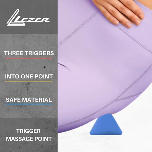 LEZER, Trigger Massage Point, Manual Massage Ball, Muscle Knots Relief Tool, Myofascial Release, Physical Therapy, Plantar Fasciitis, Set of 2 (Blue Trigger and Black Ball) - style: 08 - Trigger Blue + Hard Ball