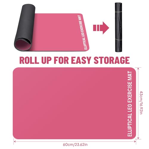 Under Desk Elliptical Mat - Non-Slip Exercise Equipment for Peloton Bike, Small Exercise Mat for Desk Workout Equipment - color: Pink 1 Pc