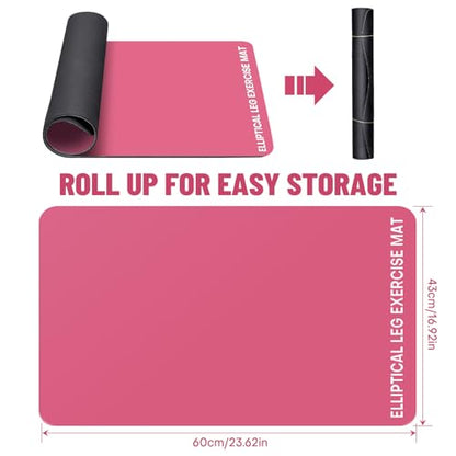 Under Desk Elliptical Mat - Non-Slip Exercise Equipment for Peloton Bike, Small Exercise Mat for Desk Workout Equipment - color: Pink 1 Pc