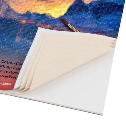 Paramount Universal Primed Premium Cotton Canvas Pads - 2 Pack - 6" x 8"- Universal Double Primed Cotton Canvas Pads for Drawing, Painting, Travel, & More - size: 6" x 8"
