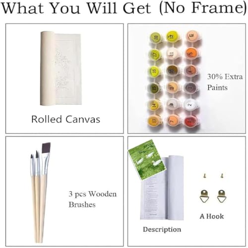 ZRIZQ Paint by Numbers Kit for Adults Beginner,Duck Summer,16x20 | Full set with rich paints,wooden brushes,rolled canvas.Calming,screen-free pastime.Beginner friendly.Just open and paint. - color: 16"X20"Rolled Canvas(Frameless)-Duck 2