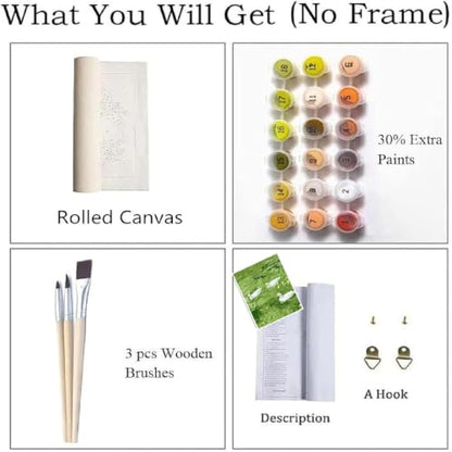 ZRIZQ Paint by Numbers Kit for Adults Beginner,Duck Summer,16x20 | Full set with rich paints,wooden brushes,rolled canvas.Calming,screen-free pastime.Beginner friendly.Just open and paint. - color: 16"X20"Rolled Canvas(Frameless)-Duck 2