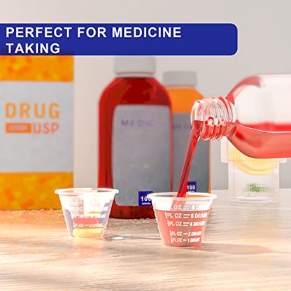 ReliMedPro Disposable Medicine Cups, 2000 Pack, 1 oz, Graduated | Small plastic meds measuring cups, Ideal for liquid medication, paint, epoxy, resin, and pills.