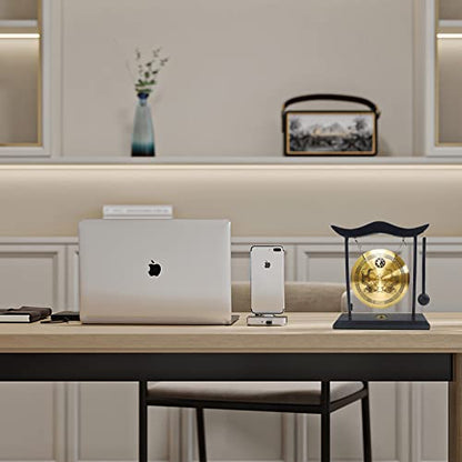 Hooshing Brass Gong Desktop Zen Art Feng Shui Decor, Dragon Pattern - style: Double Dragon