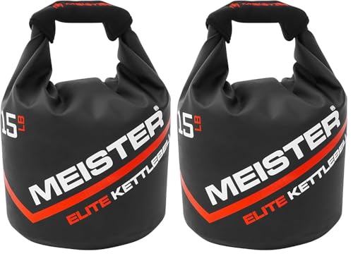 Meister Elite Portable Sand Kettlebell - Soft Sandbag Weight - size: 15lb / 6.8kg (Pack of 2)