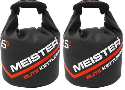 Meister Elite Portable Sand Kettlebell - Soft Sandbag Weight - size: 15lb / 6.8kg (Pack of 2)