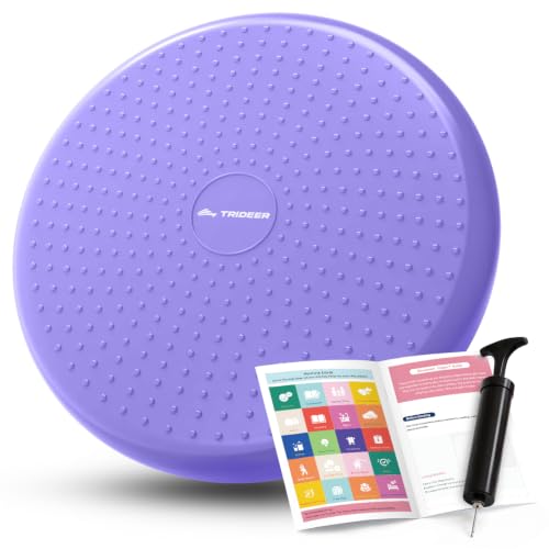 Trideer Wobble Cushion Core Balance Disc, Flexible Seating for Classroom Elementary, Wiggle Seat for Sensory Kids, Balance Pad with Inflation Pump - color: 34CM Light Purple